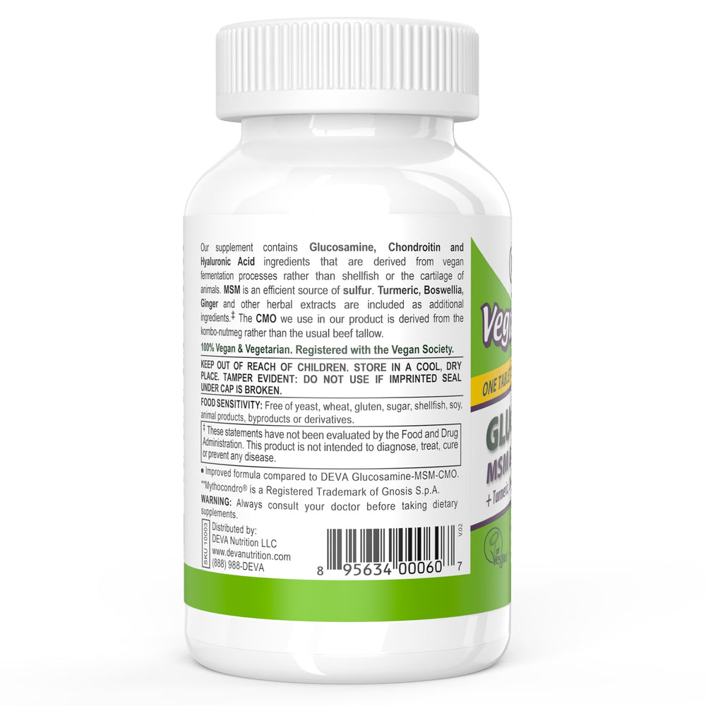 DEVA turmeric and boswellia blend tablet for holistic joint support.