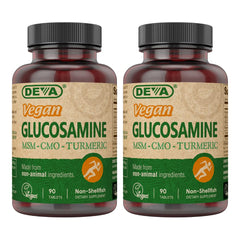 DEVA vegan glucosamine bottle front highlighting plant-based joint support formula