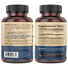 DEVA Magnesium Glycinate label highlights chelated, high absorption