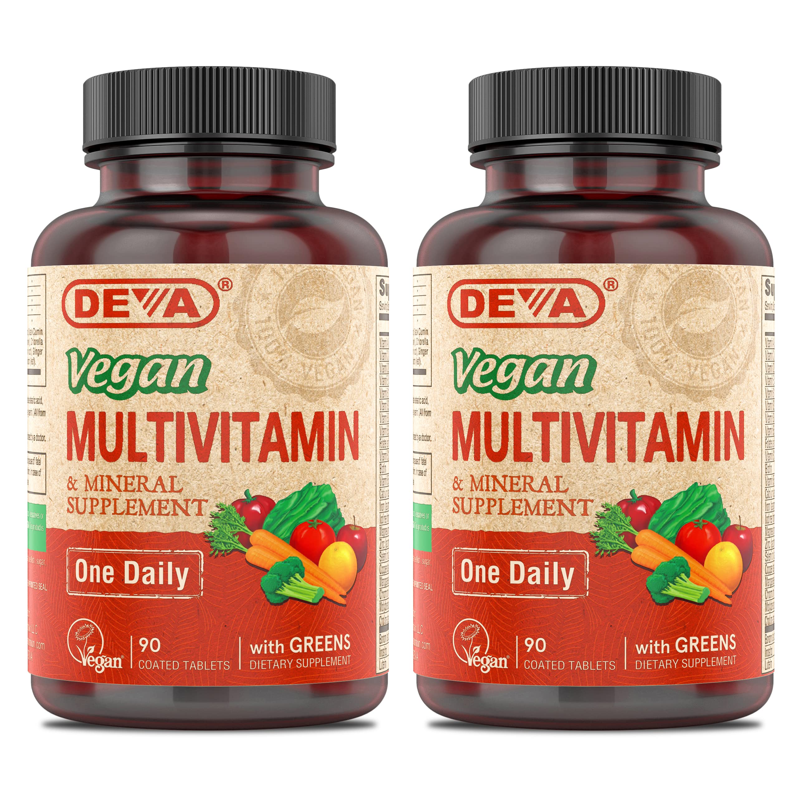 DEVA vegan multivitamin bottle front view showing product name