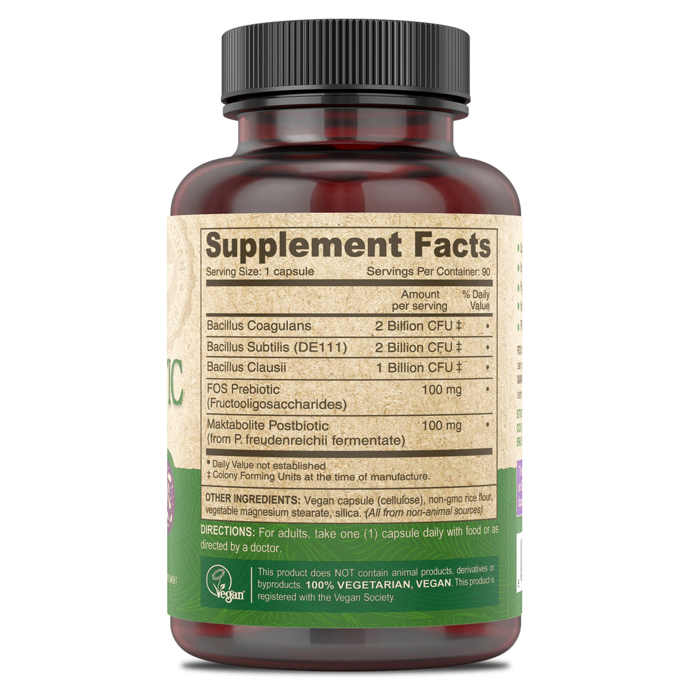 DEVA Vegan Probiotic capsules close-up highlighting durable, room-temperature stability for travel