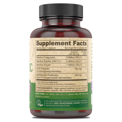 DEVA Vegan Probiotic capsules close-up highlighting durable, room-temperature stability for travel