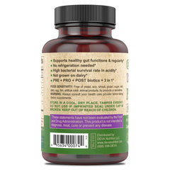 DEVA Vegan Probiotic label featuring Bacillus strains and FOS prebiotics for gut-friendly support