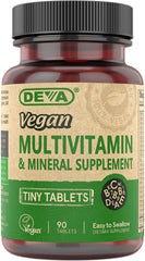 DEVA vegan tiny tablets bottle cap highlighting compact pills