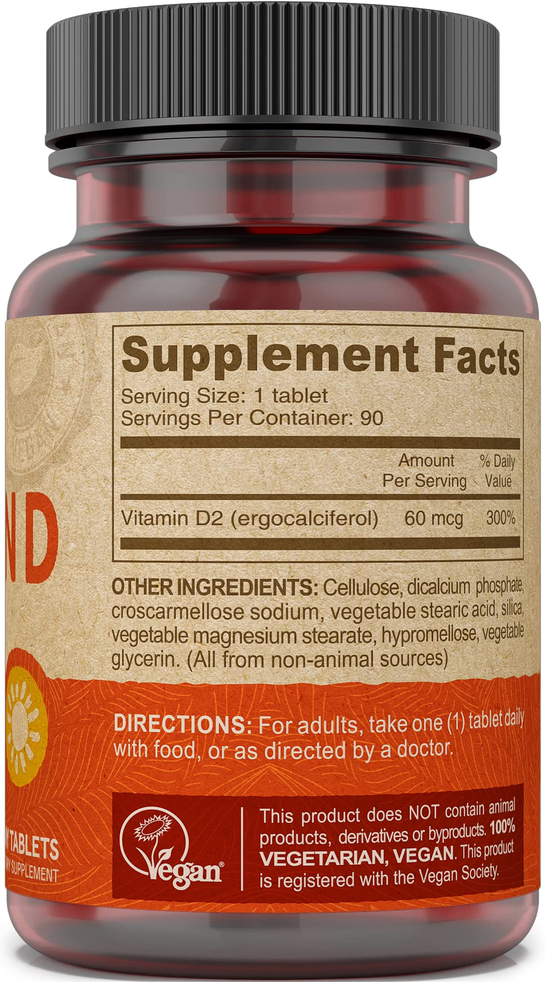 DEVA vegan Vitamin D2 tablets being poured for daily intake.