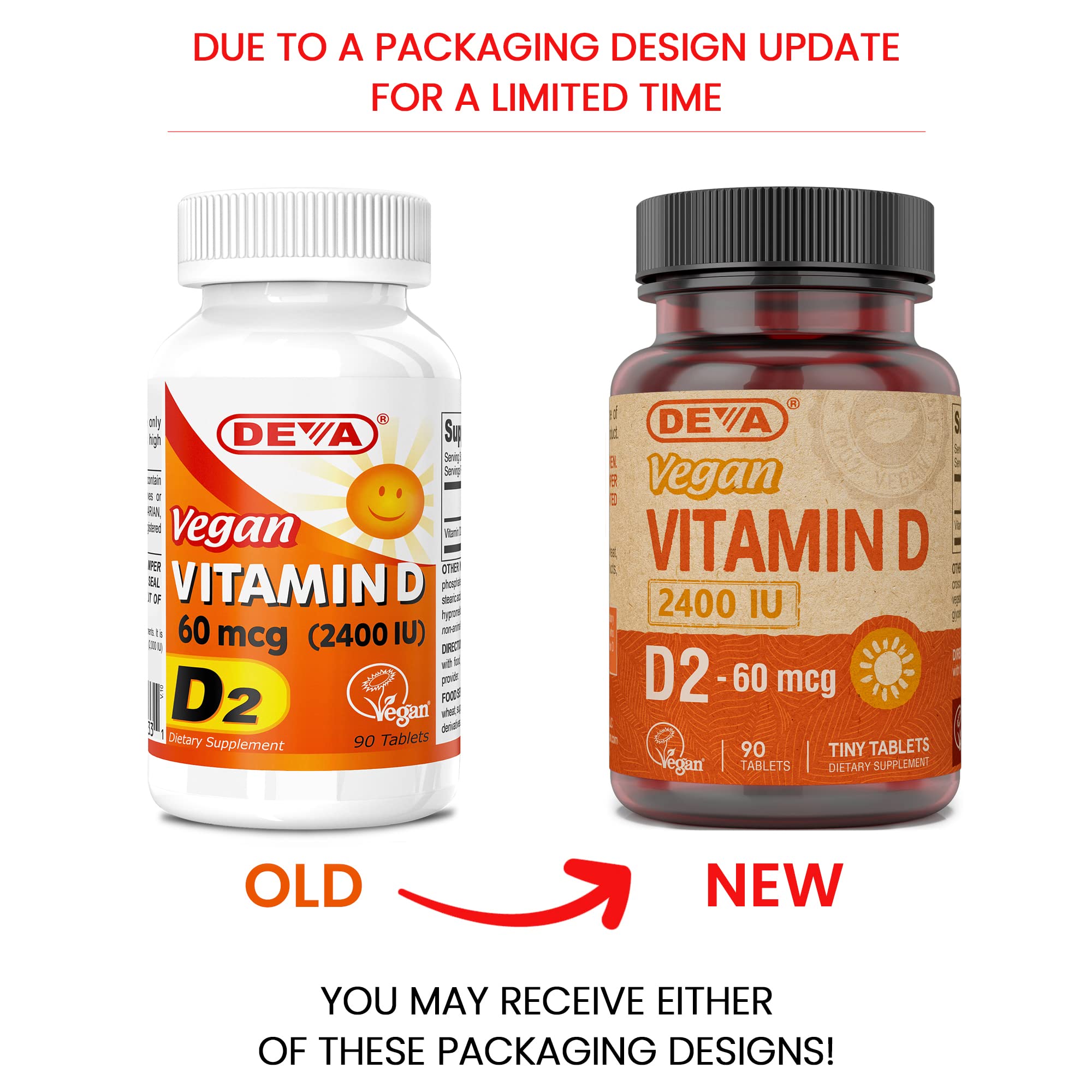 DEVA Vitamin D2 2400 IU label close-up highlighting vegan purity.