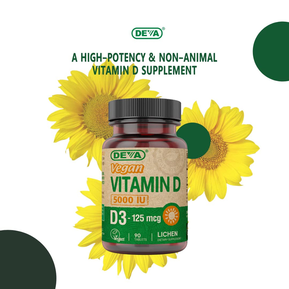 90-count DEVA Vitamin D3 bottle supports a long lasting daily routine.