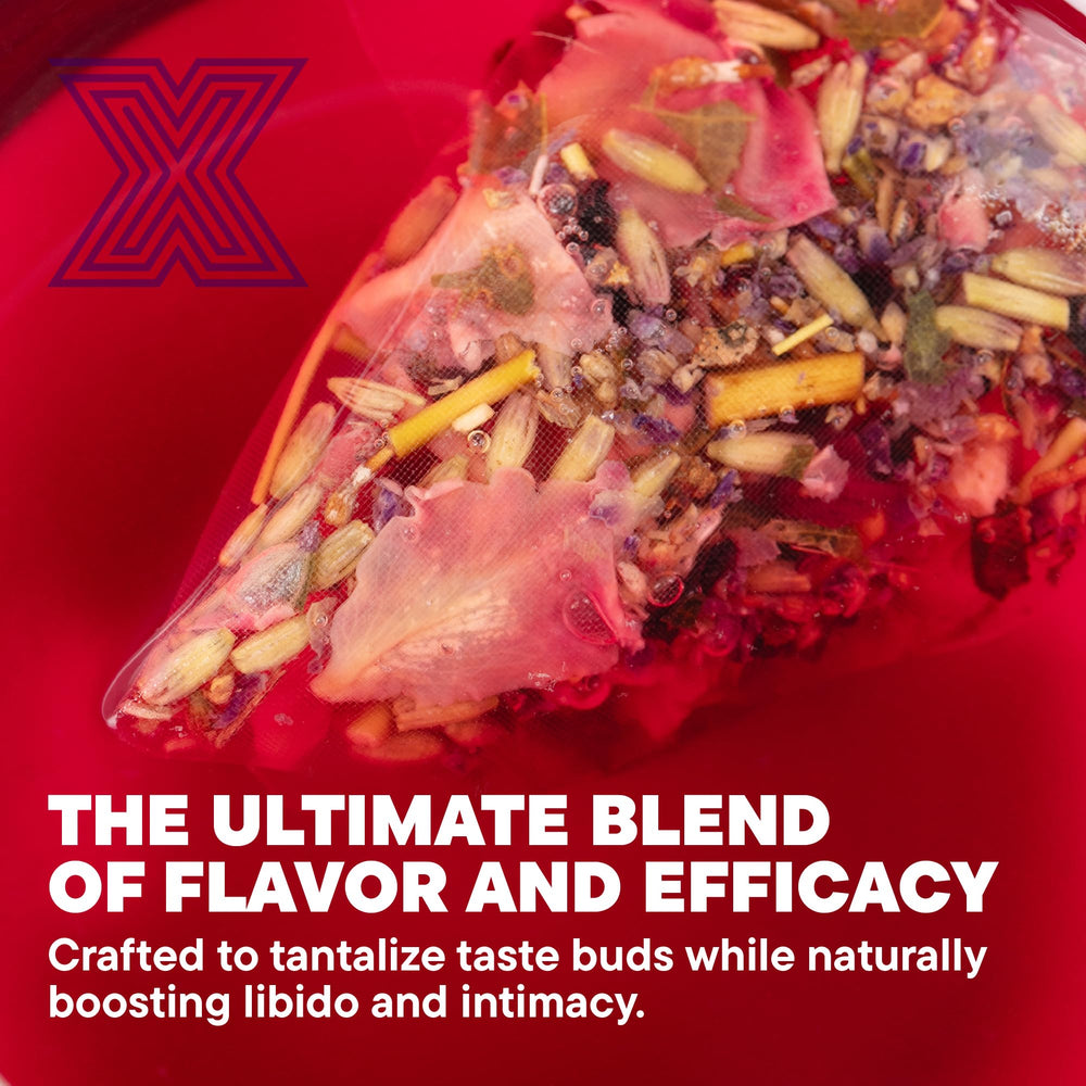 Deviant Blends Libido Tea spoon and bags ready to brew a warm cup