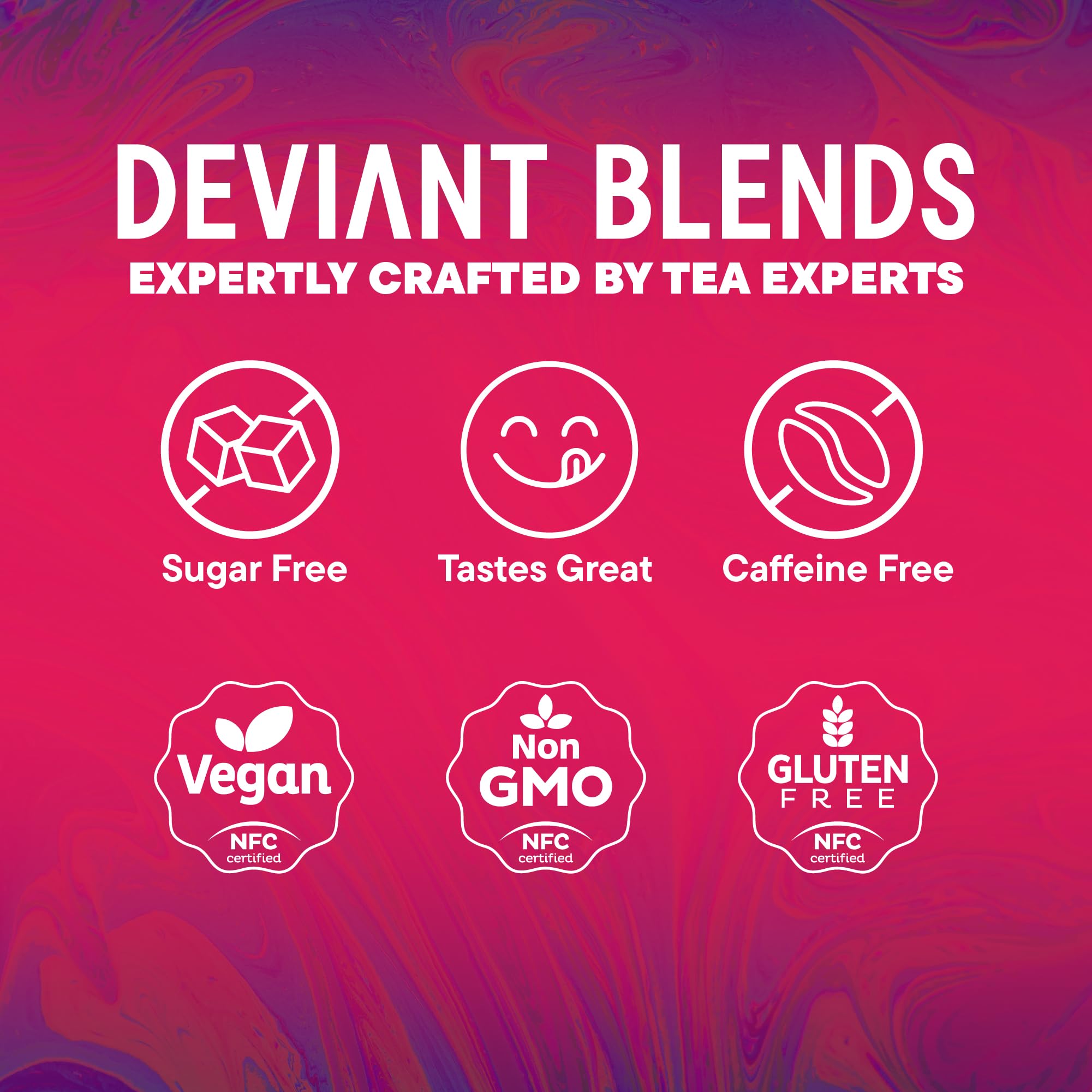 Deviant Blends Libido Tea steeped glass glows with color, inviting cozy moments