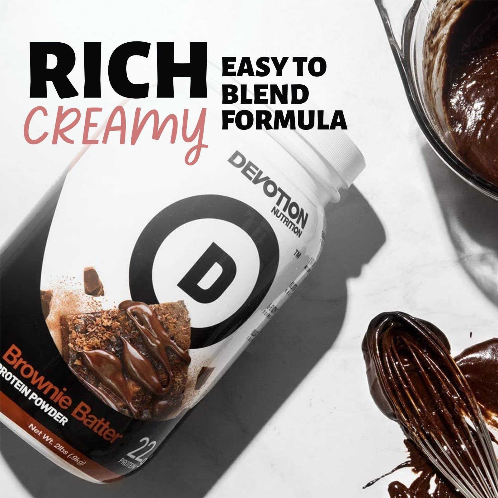 Devotion Nutrition Brownie Batter coffee creamer visual highlighting keto-friendly flavor