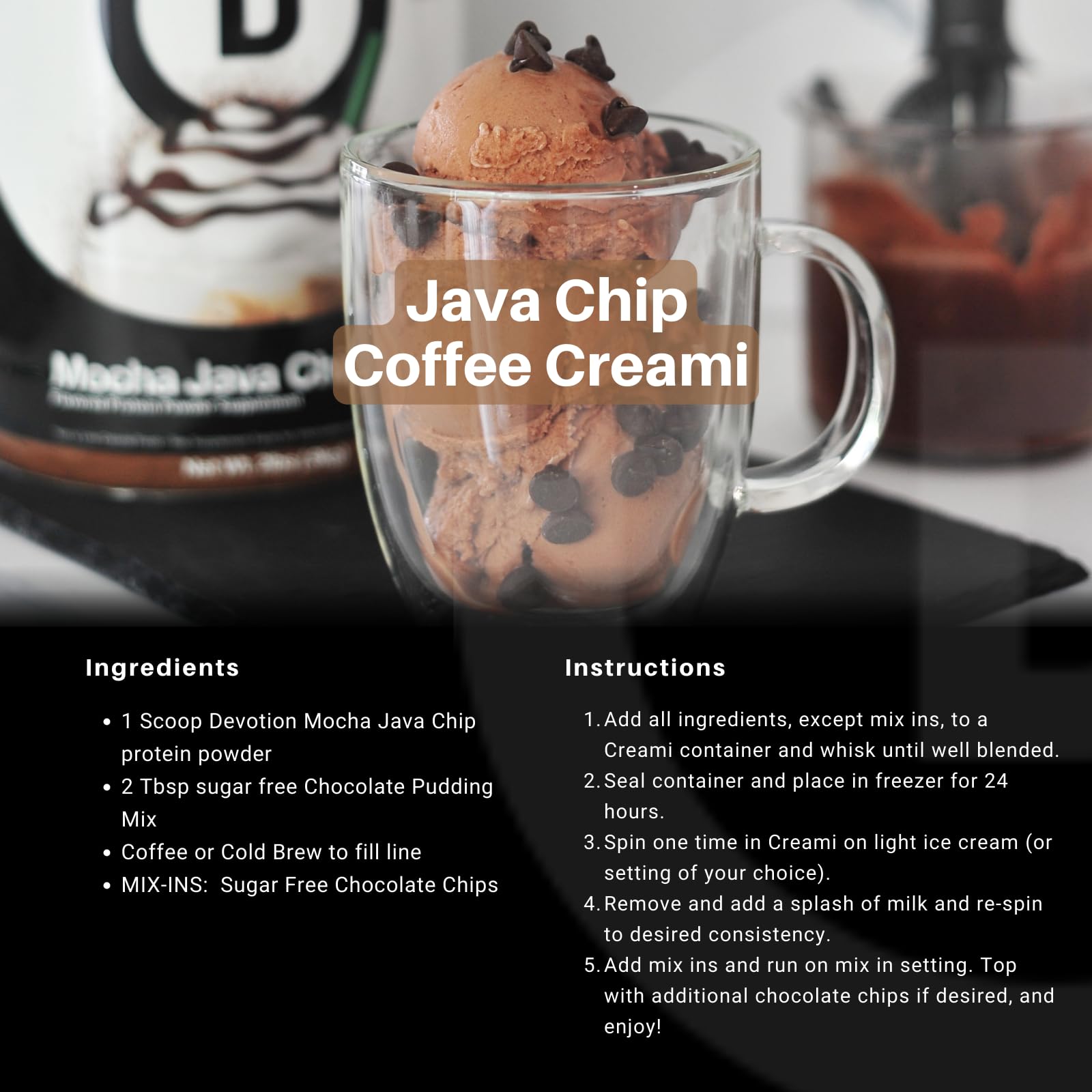 Devotion Nutrition Mocha Java Chip digestive enzymes – gentle on the stomach.