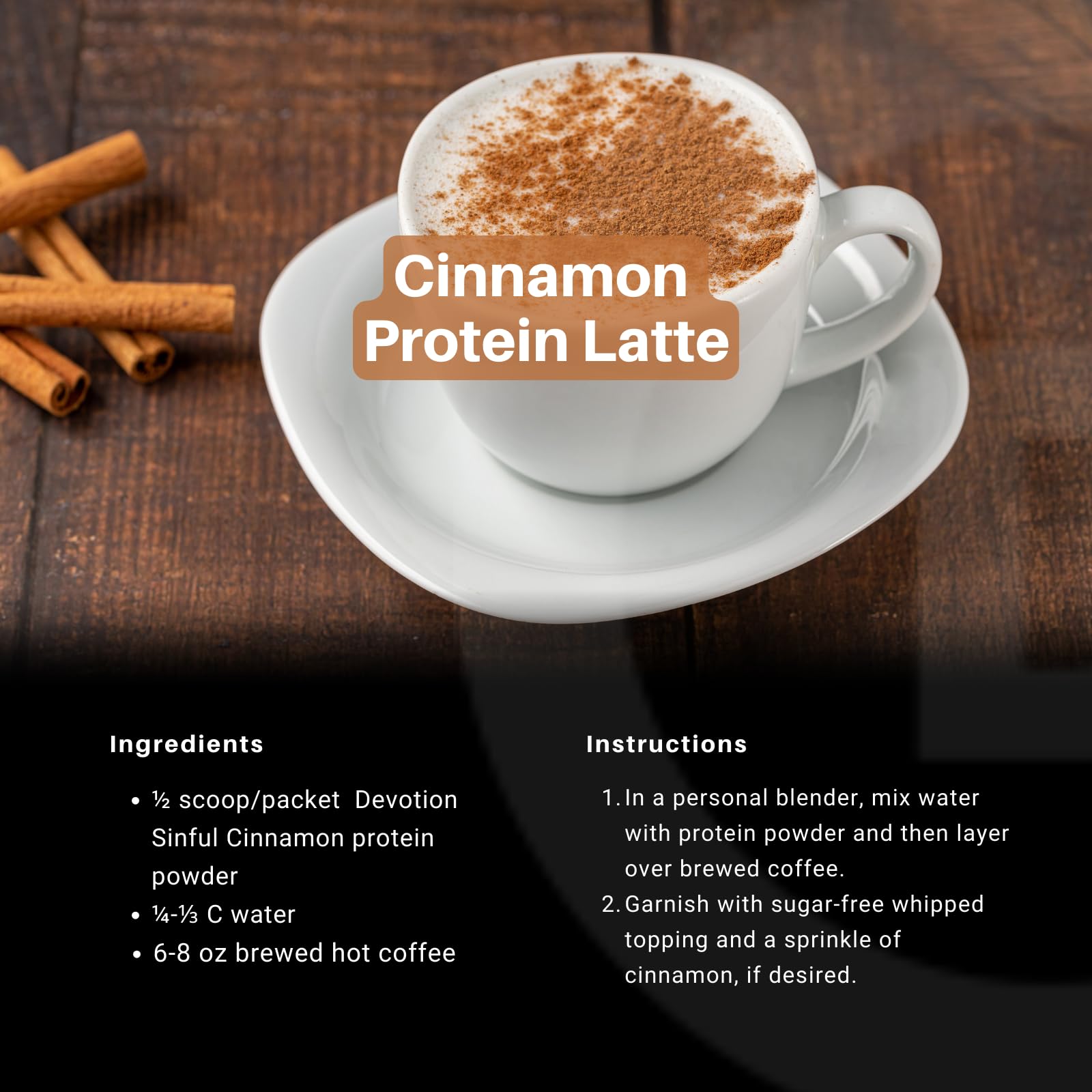 Scoop of Sinful Cinnamon powder ready to bake protein pancakes for a flavorful breakfast.