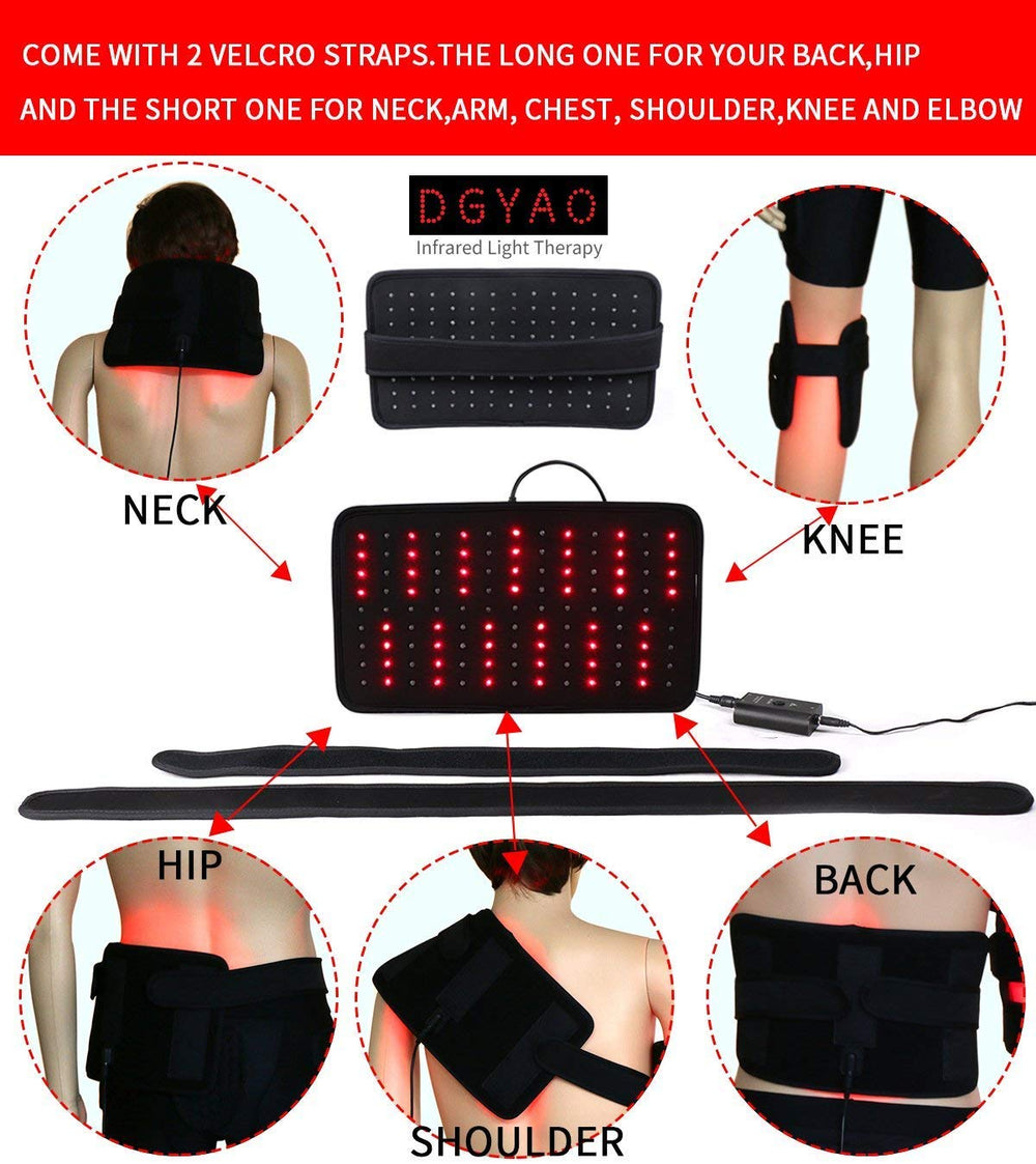 DGYAO therapy belt back view showing compact, flexible design for home or office use