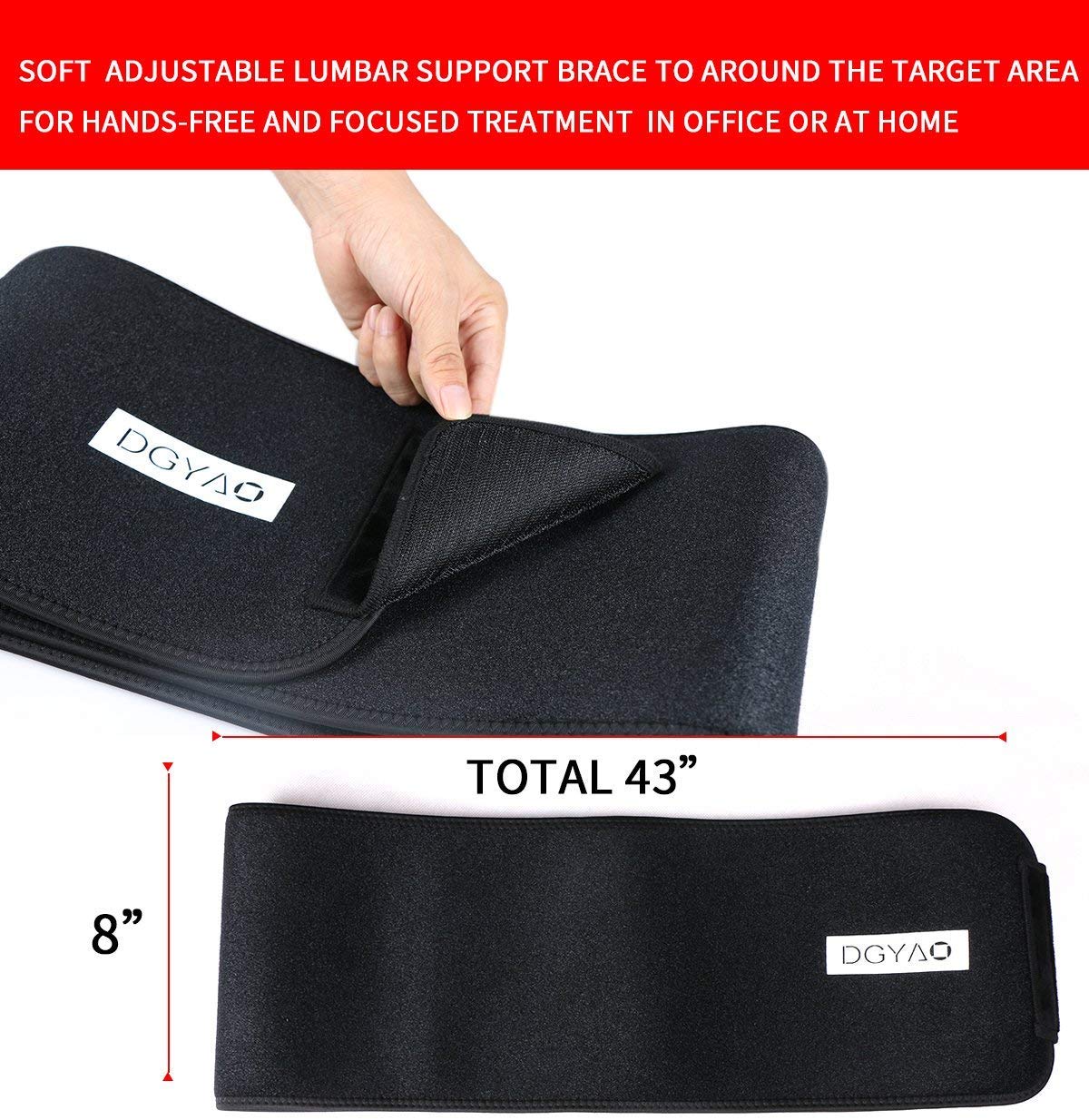 DGYAO wearable belt demonstrating soft, comfortable wrap during wear