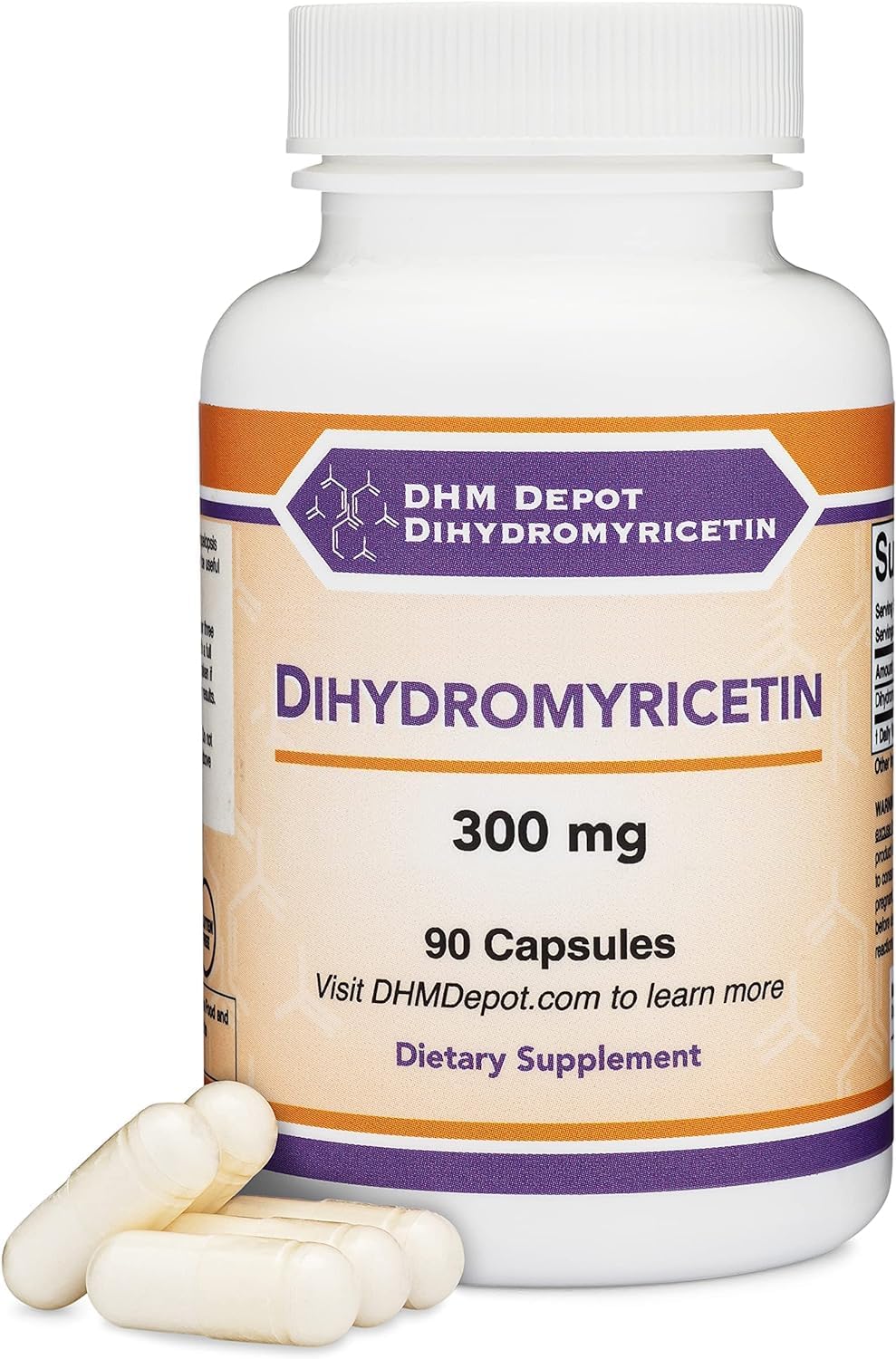 DHM Depot Dihydromyricetin bottle pour showing easy daily dosage