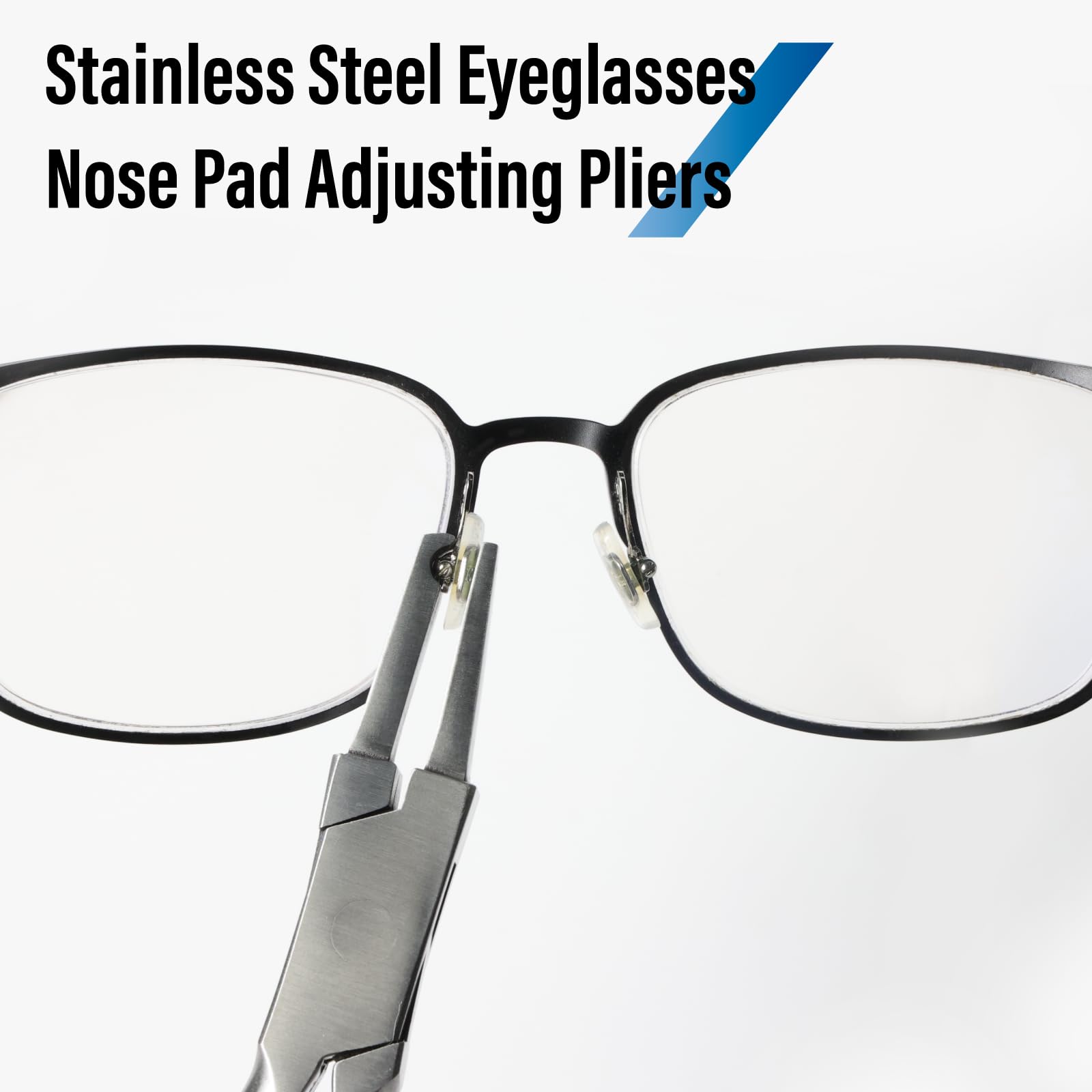 Dhoptical nose pad plier tool for secure nose pad adjustments on metal frames.