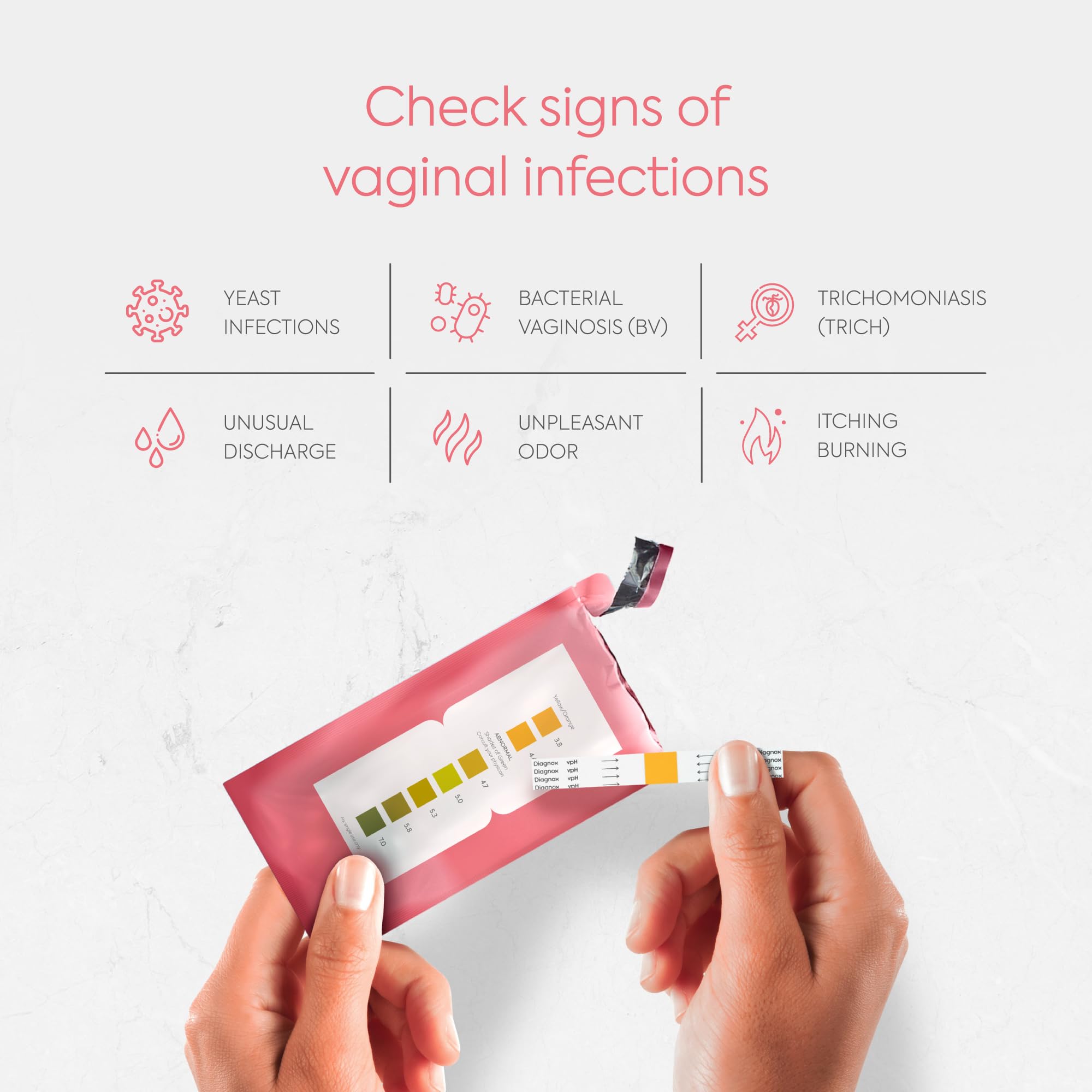 DIAGNOX HEALTH pH test strips for accurate home readings and easy interpretation.