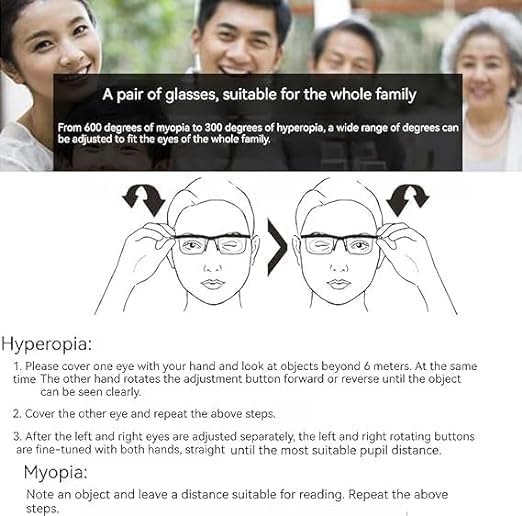 Dial Vision adjustable glasses enable quick focus for driving and reading.