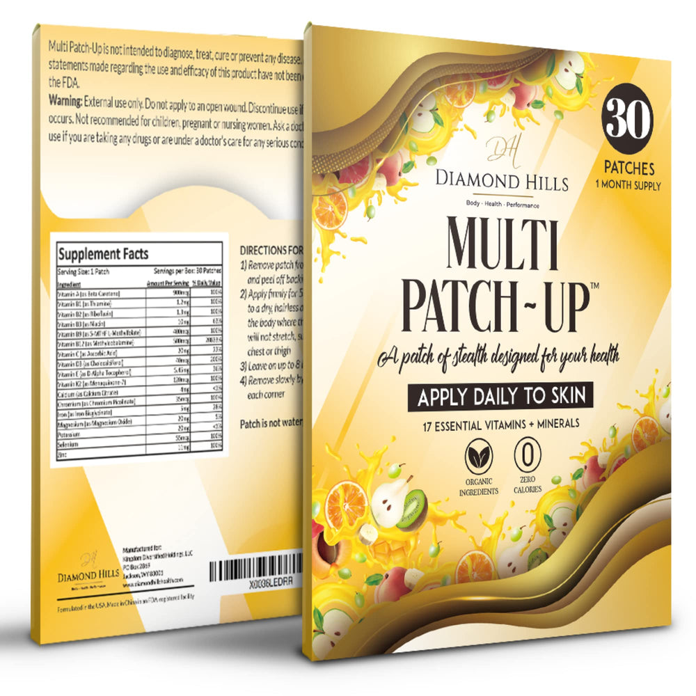 Diamond Hills Multi Patch-Up box showing a 30-day supply of patches