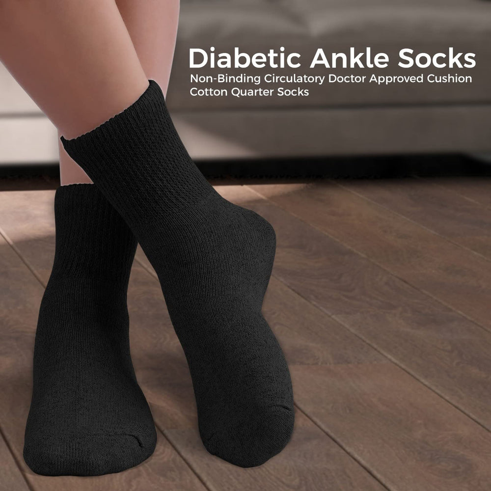Diamond Star diabetic ankle socks non-binding cuff to prevent sagging