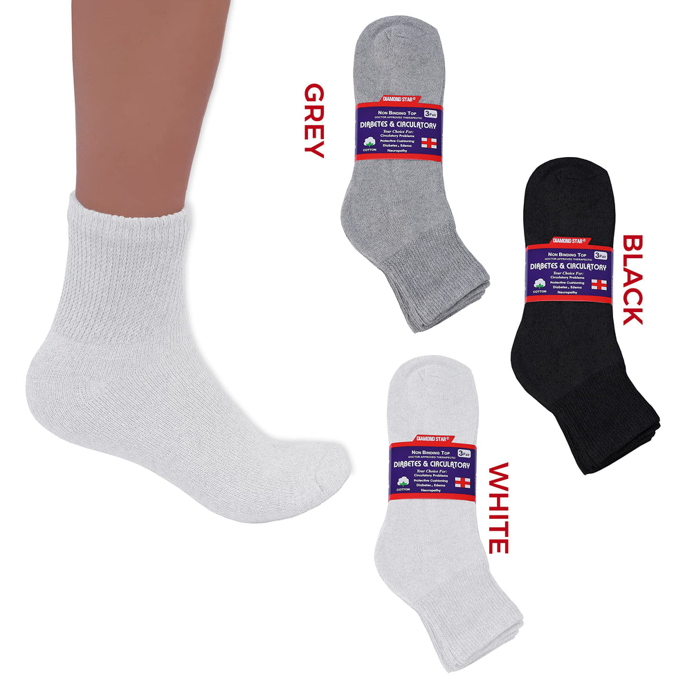 Diamond Star white ankle socks on display for versatile daily use.