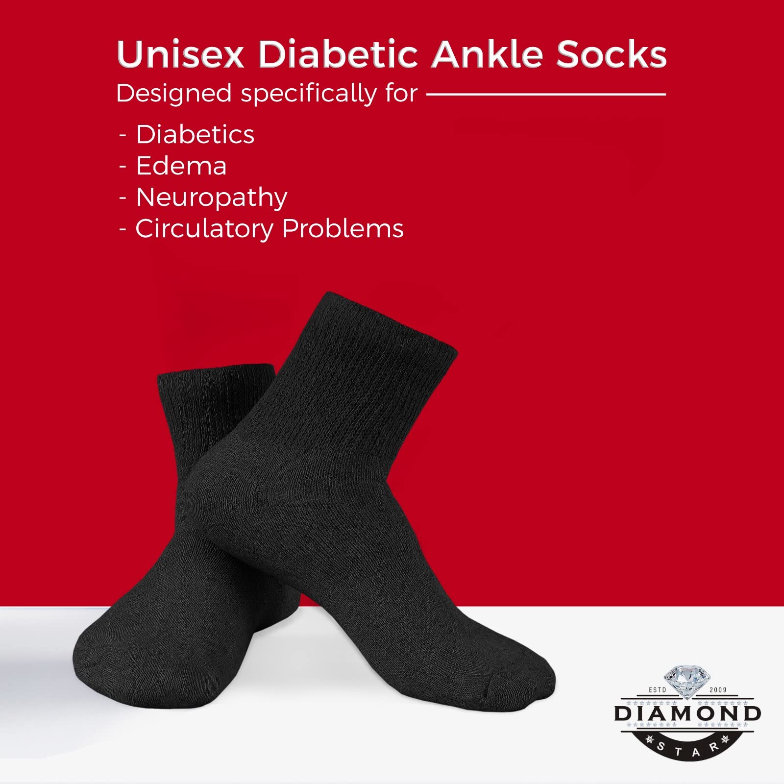 Diamond Star socks moisture-wicking fibers keep feet dry during daily activities