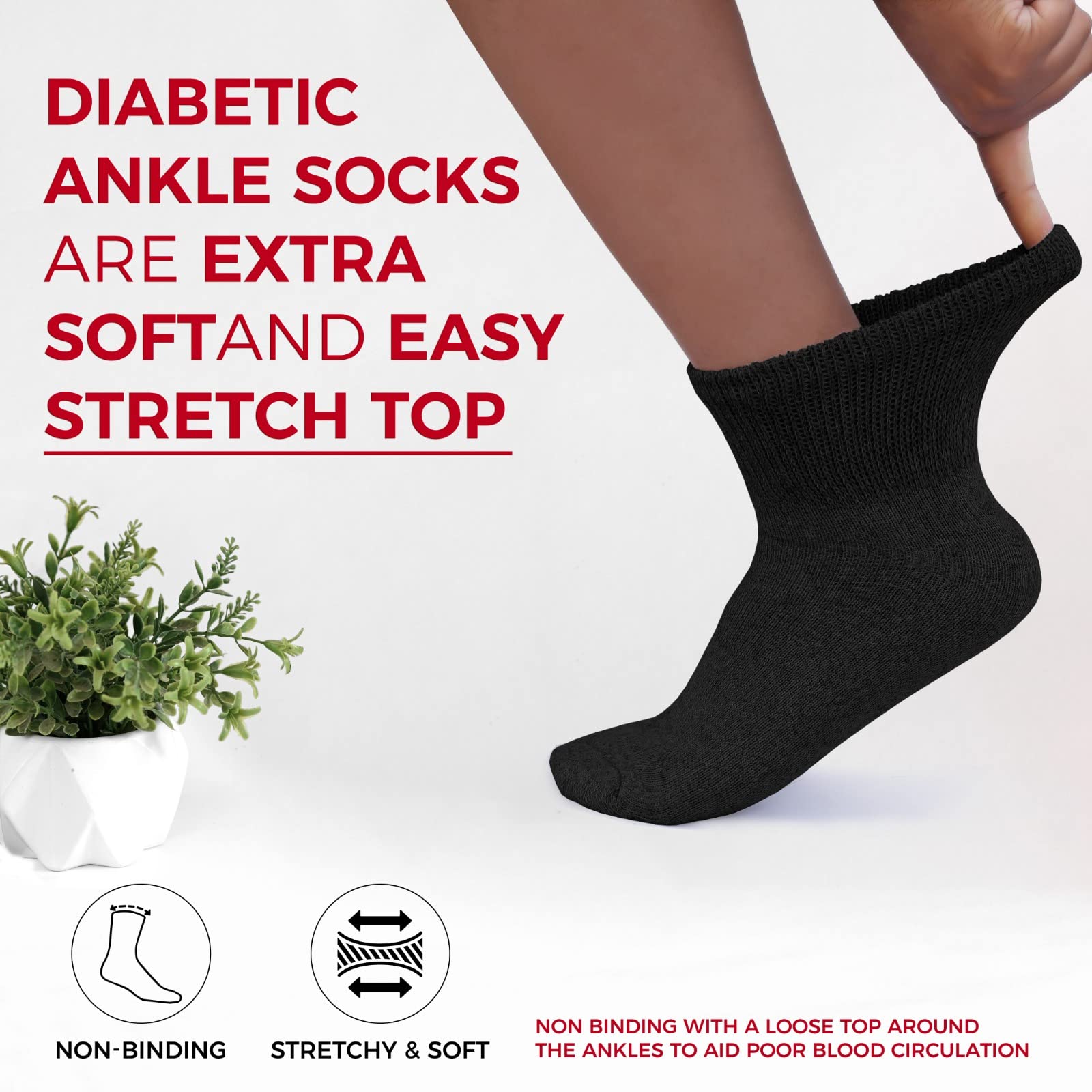 Diamond Star diabetic socks available in big and tall sizes for inclusive fit