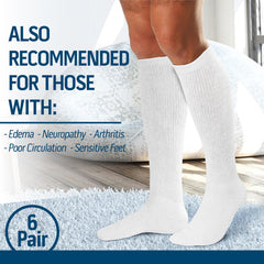 Diamond Star knee-high diabetic socks showcase cushioned heel for daily wear