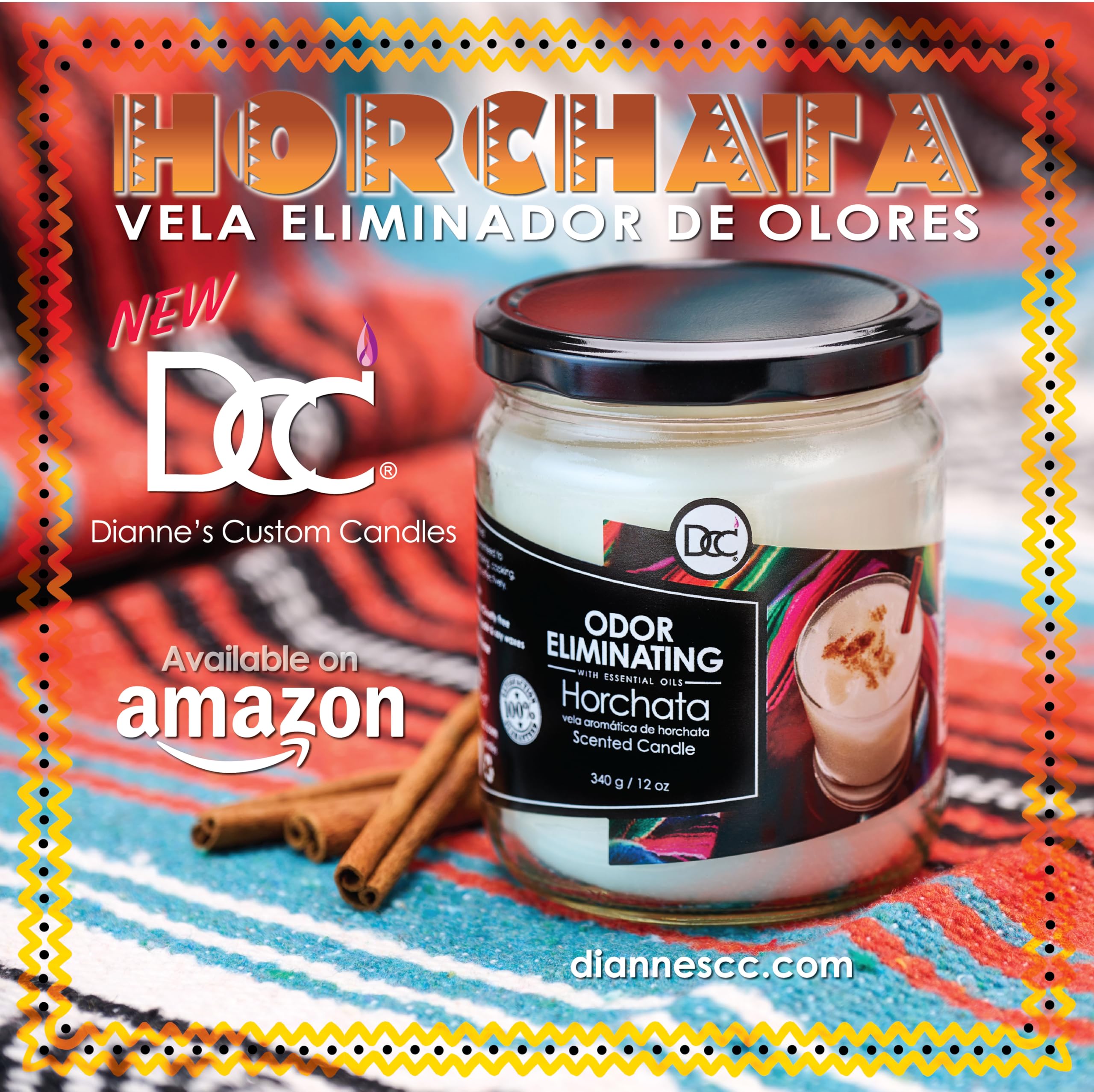 Dianne's Custom Candles Horchata uses vegan ingredients for responsible ambiance