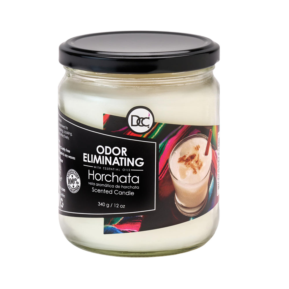 Dianne's Custom Candles Horchata odor-elimination candle freshens rooms with refined fragrance