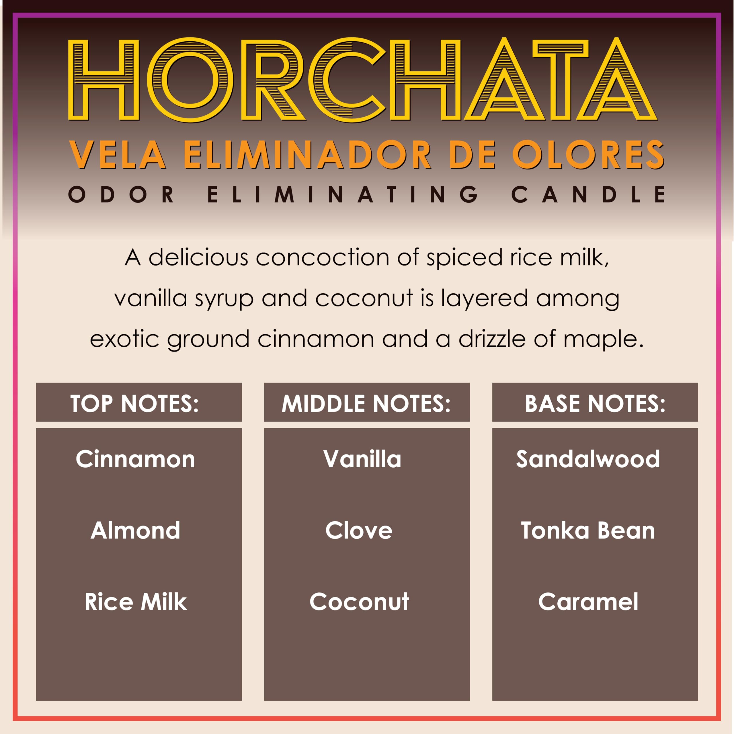 Dianne's Horchata 12 ounce candle provides long-lasting fragrance with odor management