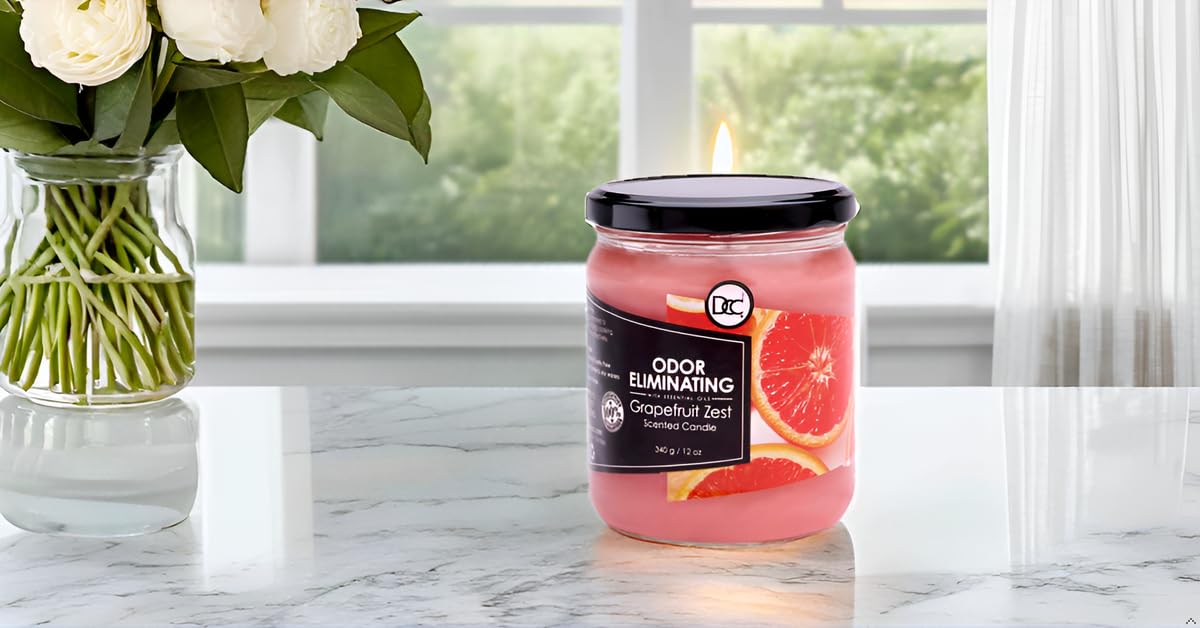 Dianne's Grapefruit Zest odor-elimination graphic illustrating odor reduction potential.