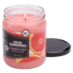 Dianne's Grapefruit Zest wick closeup, showcasing a lead-free wick for clean burning.