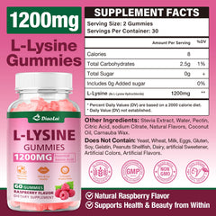 DIAOLAI L-Lysine gummies raspberry close-up highlighting flavor and appeal