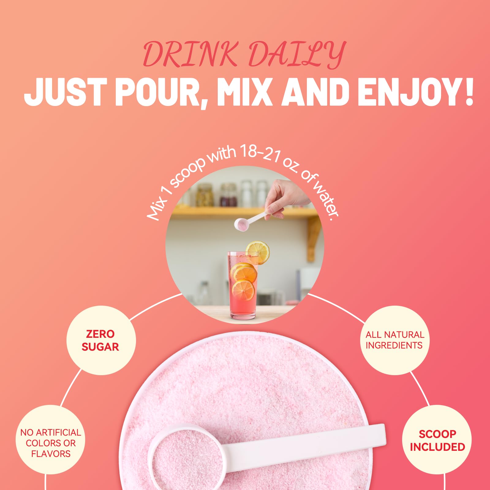 DIATMOON 60 servings bottle provides ongoing hydration support with no added sugar.