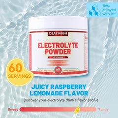 DIATMOON electrolyte powder is vegan, gluten-free, caffeine-free, and non-GMO for inclusive dietary needs.