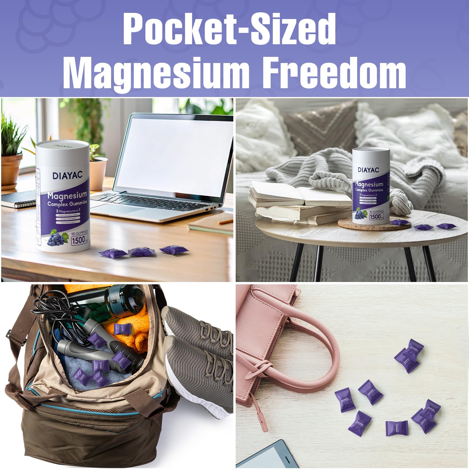 DIAYAC Magnesium Complex grape flavor close-up invites a tasty, easy routine.
