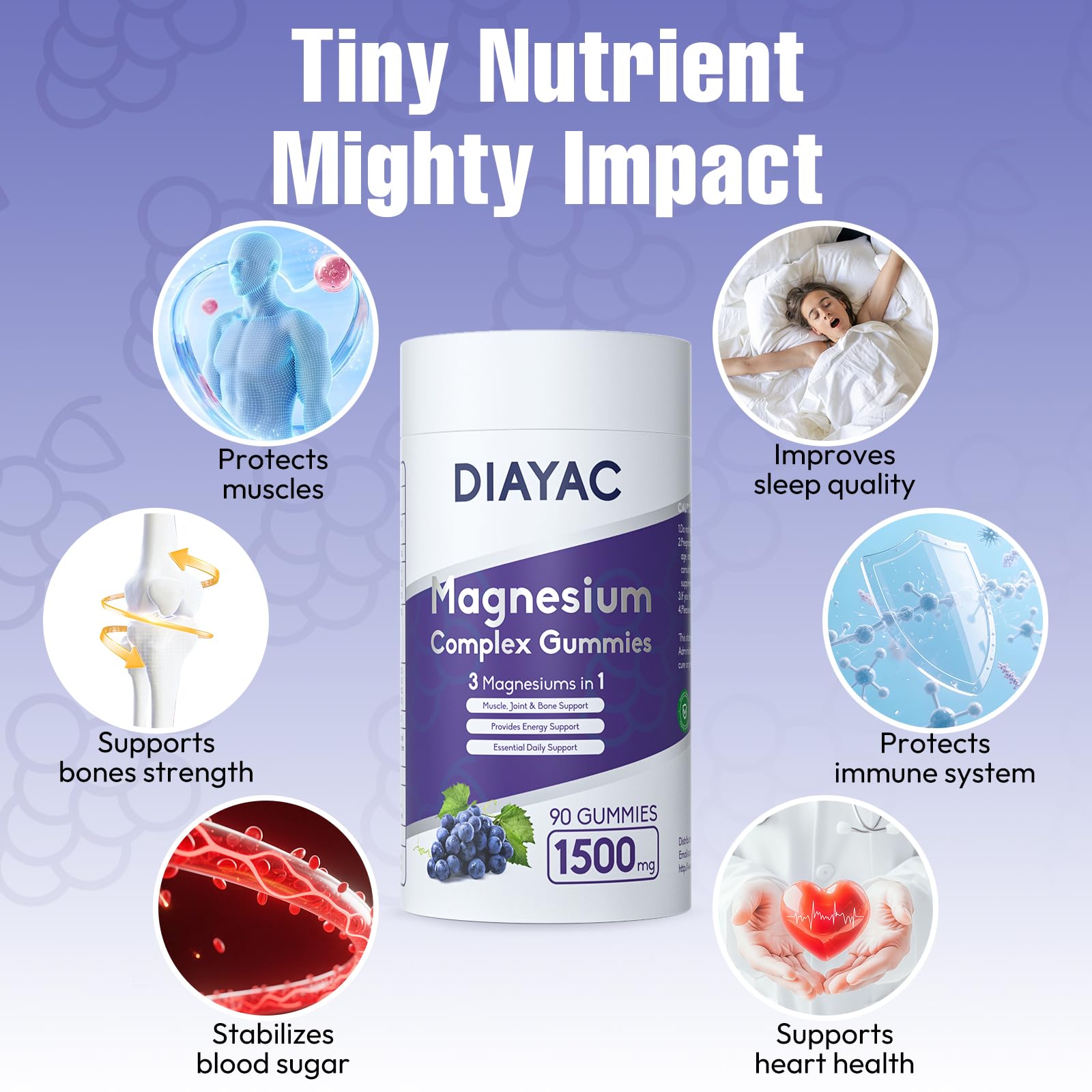 DIAYAC on-the-go packaging demonstrates portable ease for daily magnesium support.
