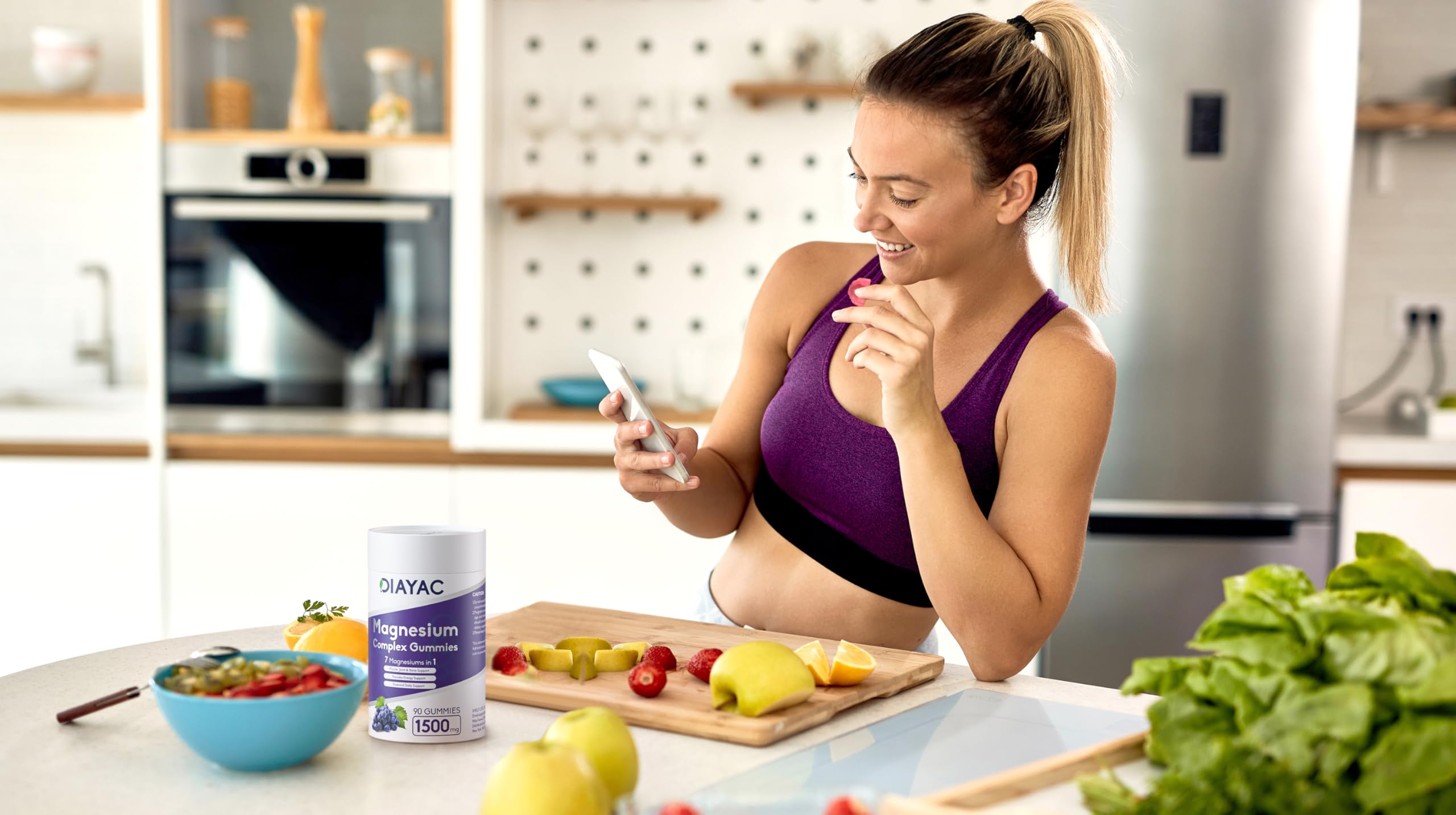 DIAYAC vegan-friendly formulation highlighting plant-based magnesium minerals.