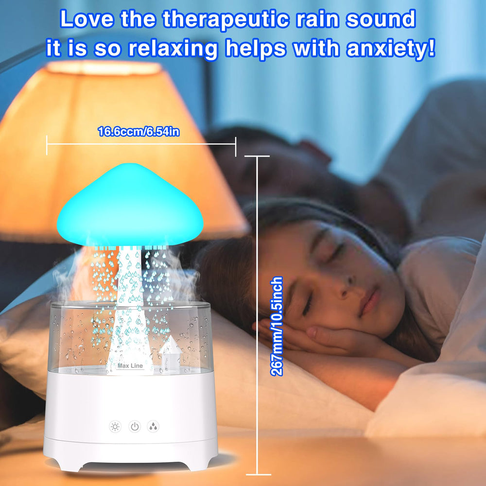 Diffuserlove Rain sounds create a calming sleep-inducing ambience.
