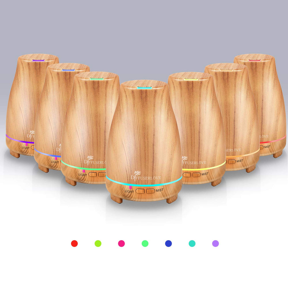 Diffuserlove 7-color LED lights create ambient mood.