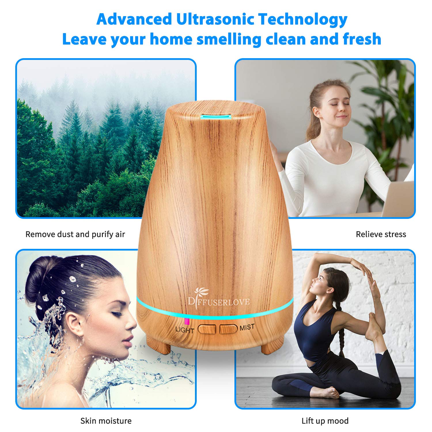 Diffuserlove whisper-quiet operation ideal for bedroom and office.