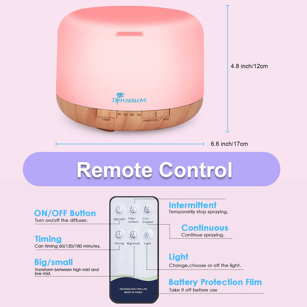 Diffuserlove remote-control aroma diffuser for easy adjustment