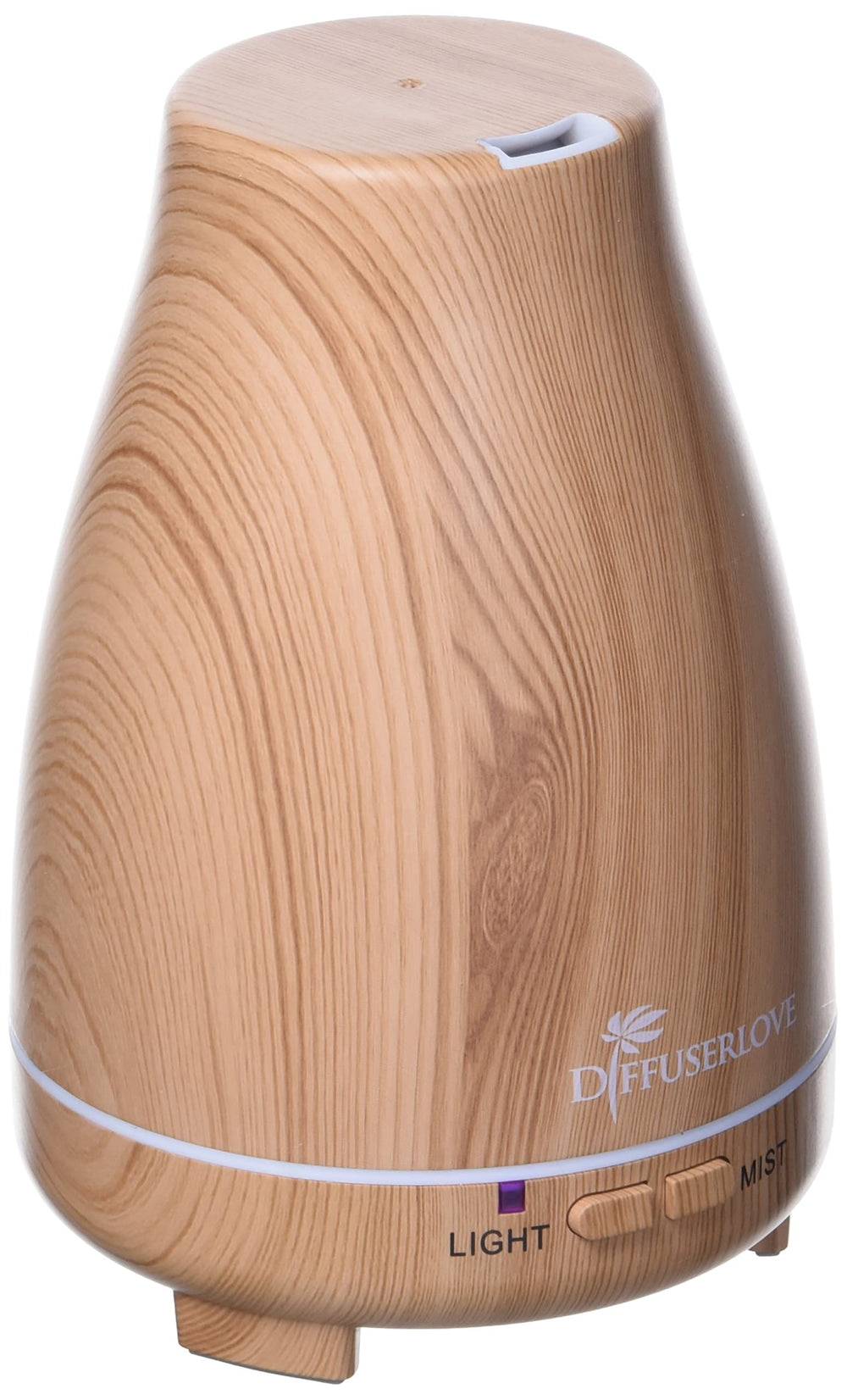 Diffuserlove remote control enables easy mist and light adjustments.