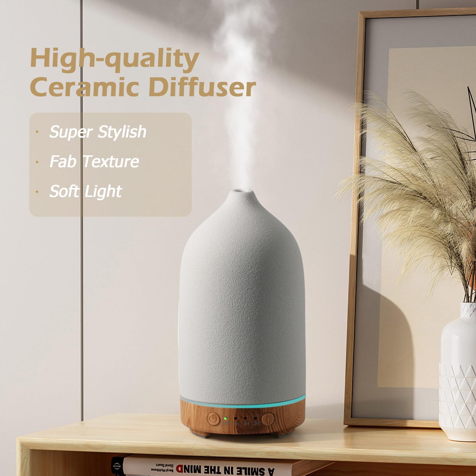 Diffuserlove stone-like diffuser body with durable, quiet operation.