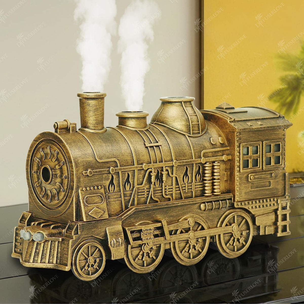 Diffuserlove train diffuser front view adding elegant bedroom ambiance.