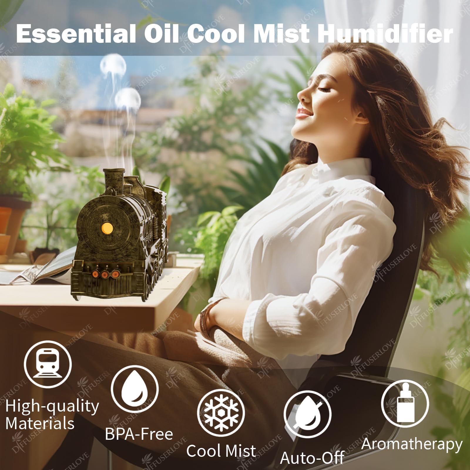 Diffuserlove train diffuser night light creates a cozy mood in evenings.