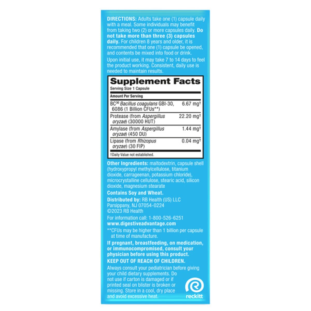Digestive Advantage bottle being poured to show daily intake ease