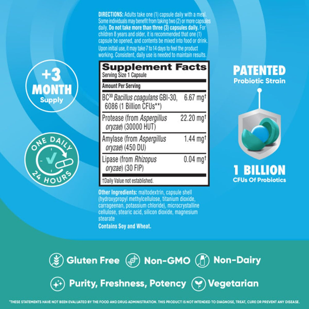 Digestive Advantage non-GMO vegetarian label indicating trusted ingredients