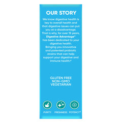 Digestive Advantage probiotic label featuring BC-30 and enzyme blend